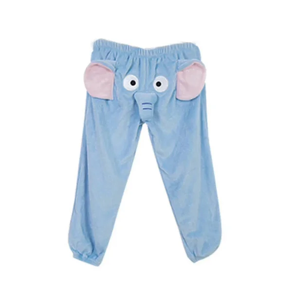 Funny Elephant Pants for Women and Men - Home Lounge Pants, Patch, Couple Pajamas, Boyfriend Gift Blue M