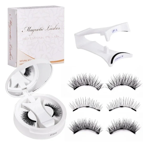 Magnetiska lösögonfransar Set #3 — Återanvändbara, naturliga, limfria lösögonfransar — Lätta att applicera