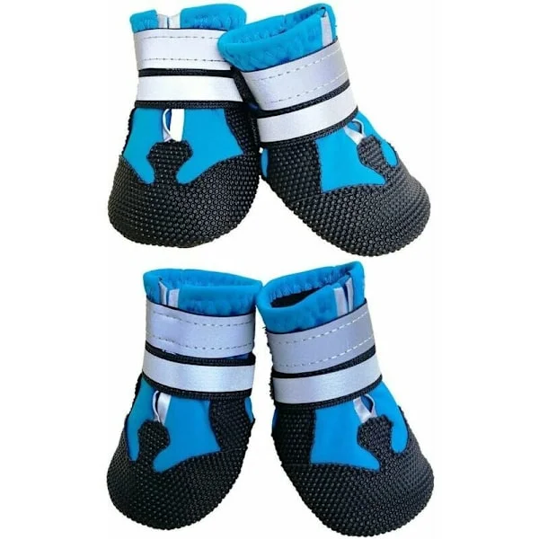 Dog Shoes, Dog Protective Shoes 4 Pieces Dog Breathable Shoes Non-Slip Slippers (XXL, Lake Blue)