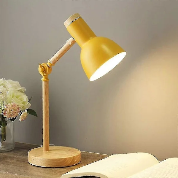 Tizzy Mengjay Skrivebordslampe, Justerbar Bordlampe, Øjenbeskyttende Læselampe Til Læsning, Arbejde, E27 Gul Sengelampe, Dekorativ Bordlampe