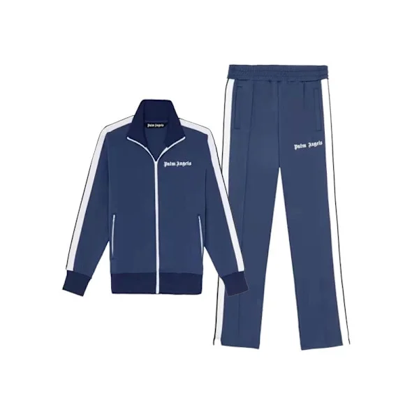 Trendy mærke patchwork farve jakkesæt afslappet sport mænd standkrave lynlås cardigan sweatshirt mænd Marineblå