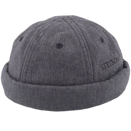 Stetson - Black shortbeanie Beanie - Cotton Melange Black Docker @ Hatstore