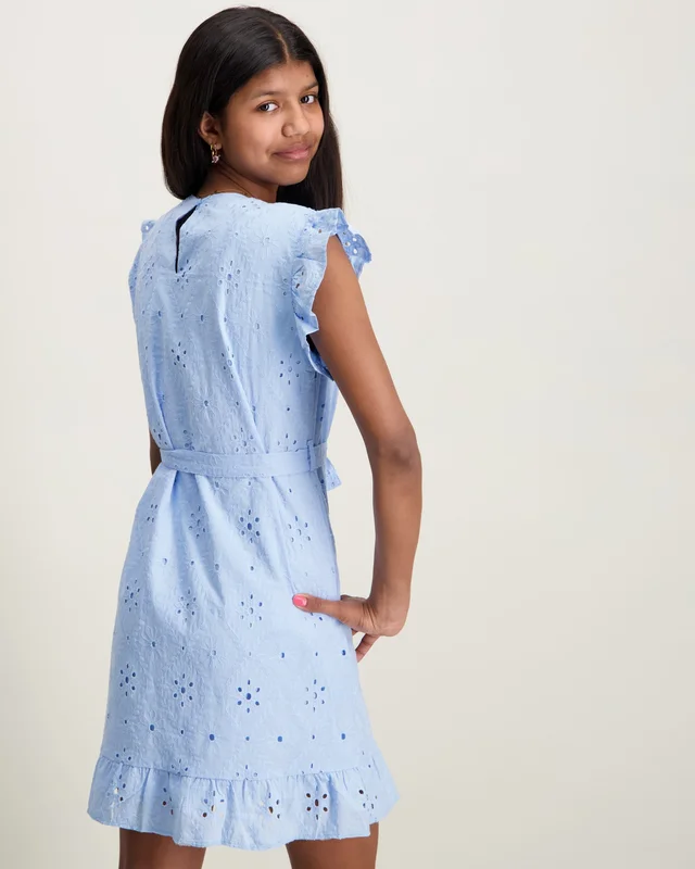 VERO MODA VMELIZA SHORT DRESS WVN Blauw Jurken Meisjes - Kids Brand Store