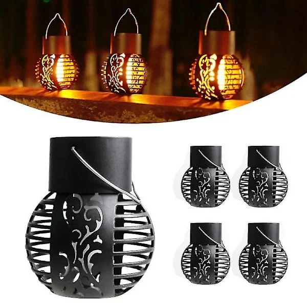 Five Solar Powered Waterproof Flashing Energy Efficient Spherical LED Garden Landscape Pendant Lights