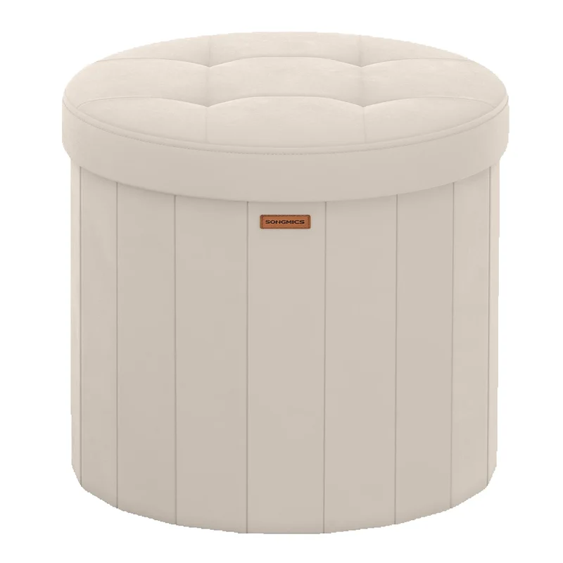 AliExpress - SONGMICS MAZIE Kollektion – Sitzhocker rund, Fußhocker mit Stauraum, faltbarer Hocker mit abnehmbarem Deckel, einfache Montage