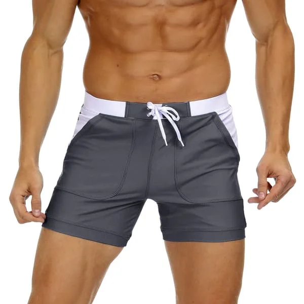 Men's Quick Dry Swim Trunks Beach Shorts Board Shorts Spa Shorts Stretchy Gym Shorts Underwear with Adjustable Drawstring (38, 2XL)