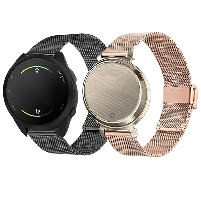AliExpress - Bracelet à boucle milanaise pour montre connectée Garmin Forerunner 165 265 255 158 55 245, Lily 2, Vivomove HR, Vivoactive 3 4, Venu SQ 