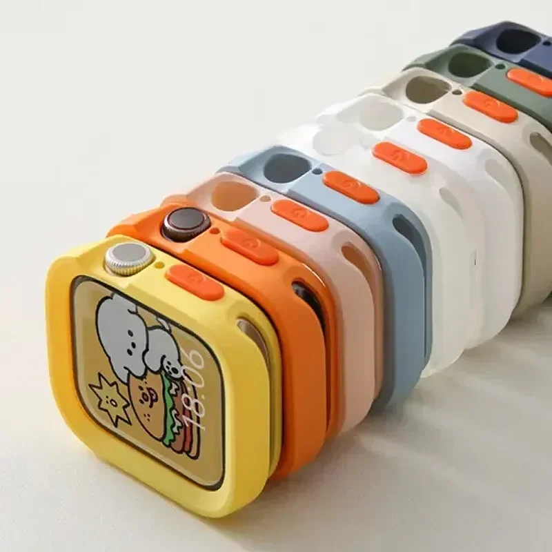 AliExpress - Candy Soft Silikonhülle für Apple Watch Cover 11 10 8 9 7 6 5 4 Ultra 49/45/46/Schutz für Watch Series 44 42mm 41mm Hülle