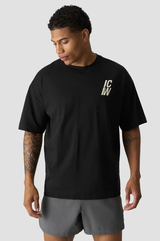 ICANIWILL - Everyday Oversized Cotton T-shirt Print Black - Herr - Träningskläder från ICIW