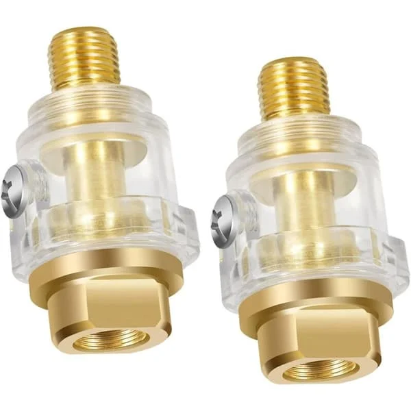 2-delad inline minioljare 1/4", automatisk oljare/smörjare, pneumatisk oljare för pneumatiska verktyg, tryckluftsverktyg