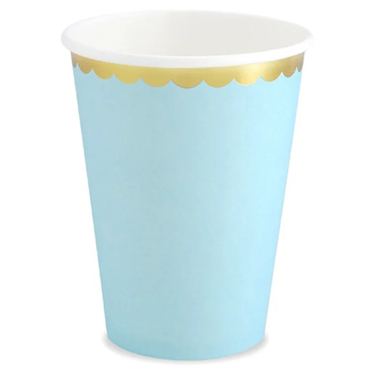 Lyxig Pappersmugg Ljusblå 6-pack - Baby Shower Dekoration - Bröllop Dekoration - Dukning & Dekoration - Kalaslagret.se