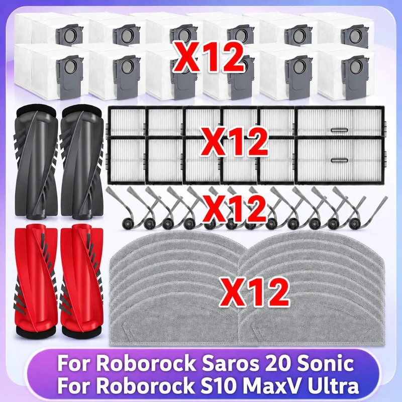 AliExpress - Compatible avec ( Roborock Saros 20 Sonic / Roborock S10 MaxV Ultra ) pièces d’aspirateur rouleau principal brosse latérale filtre 