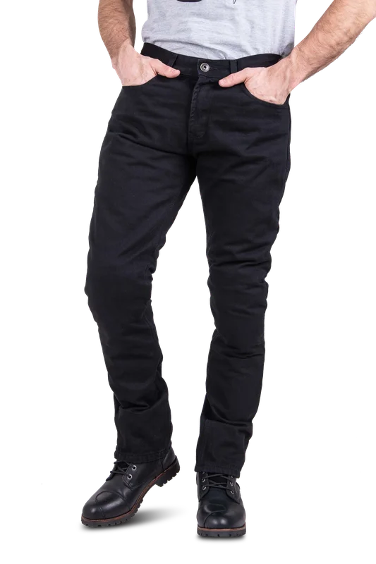 Jeansy Motocyklowe Course Oslo Straight/Regular Wzmocnione Aramidem Czarny W33 x L34