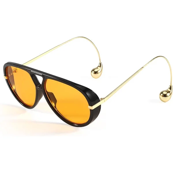 Oversized Aviator Solbriller til Kvinder med Øreringe Trendy Store XL Størrelse 2026 Designer Damesolbriller