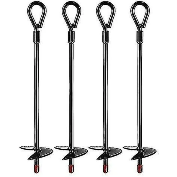 Markankare, kraftiga markankare för 15" borrar, markankare kit för tält, baldakiner, skydd, studsmattor och gungor (4-pack) - Perfekt