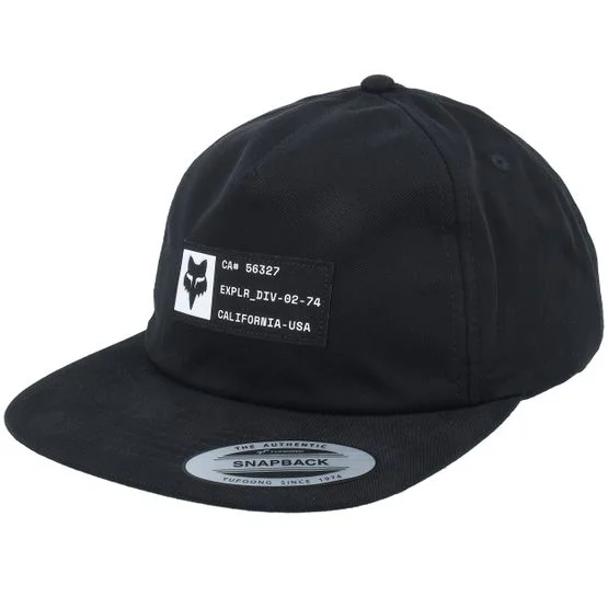 Fox - Musta snapback Lippis - Vision Hat Black Strapback @ Hatstore