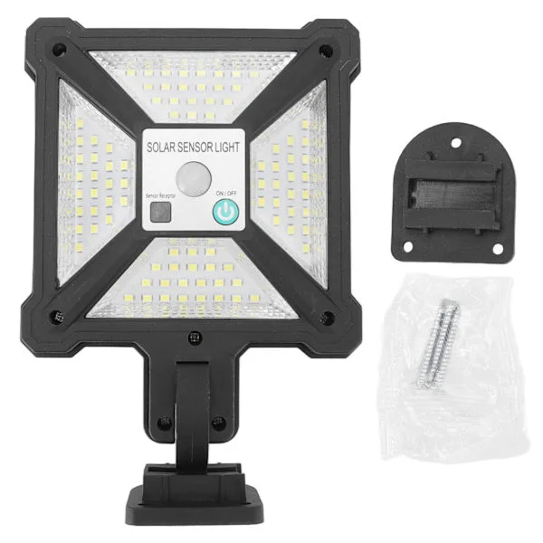 LED solcelle gatelys med menneskelig bevegelsessensor IP65 vanntett LED vegglampe for gårdsplass uteplass hage