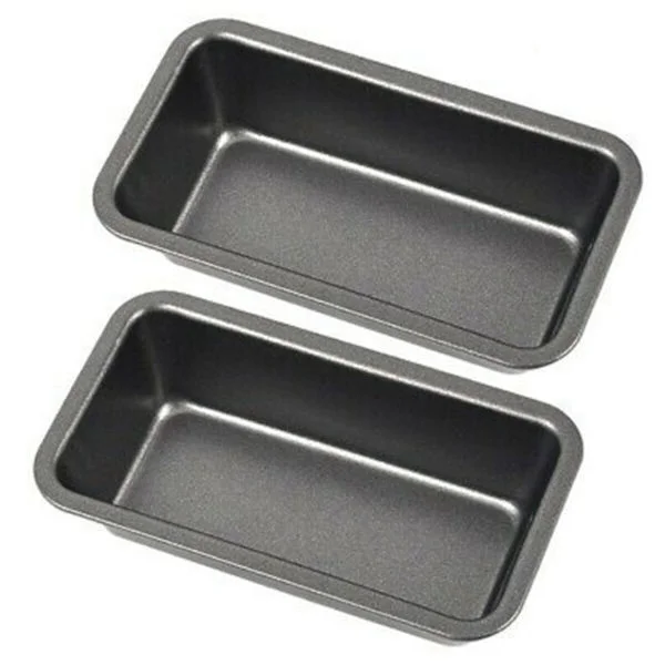 2 stk. brødformer for baking, non-stick karbonstål brødpanne, brett for ristet brød, form for kake, loff, bakverk, ristet brød, bo