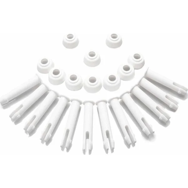 12 plastpoolpinnar och 12 gummitätningar, för Intex 13'-24' runda pooler med metallram och rektangulära pooler med metallram, Intex 28270-28273 (5,5 
