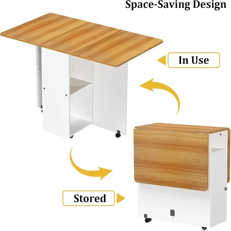 AliExpress - Esstische aus Holz, beweglicher Klapptisch mit Rollen, Küche, multifunktional, Wohnzimmer, nordische Möbel für kleine Räume, 