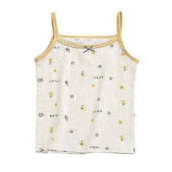 Trykte tanktopper Ermeløs Sling Top 3-8 år Småbarn Jente Sommerantrekk Hudvennlig Undertøy Nydelige Jente Underskjorter (140cm til 150cm P4)