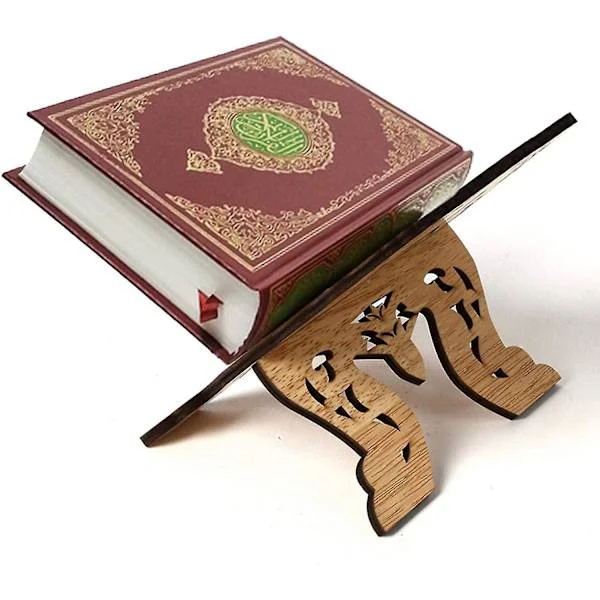 Bogstand lavet af træ, Koran hellig bog holder, bogreol ornamenter til læsning, Islam bog