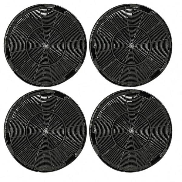 4x Aktivert kullfilter kompatibelt med Franke Linfa FDL 764 XS, FDL 664 XS, FDL 964 XS, Leto FLE 905 XS kjøkkenvifte - 19,6 cm