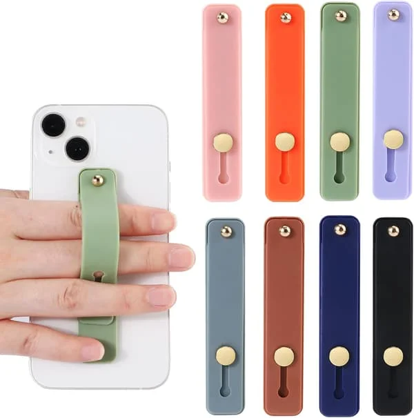 2025 Latest Model Cell Phone Loop Finger Holder, 8-Pack Silicone Cell Phone Finger Holder with Clip, Phone Grip
