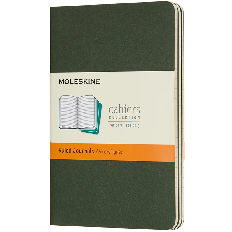 Moleskine Cahier Notebook Pocket Green Linjerad