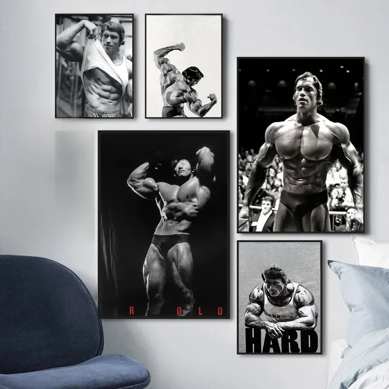 AliExpress - Arnold Schwarzenegger Bodybuilding Fitness Film Sticky Poster Vintage Room Bar Cafe Decor Nordic Home Decor