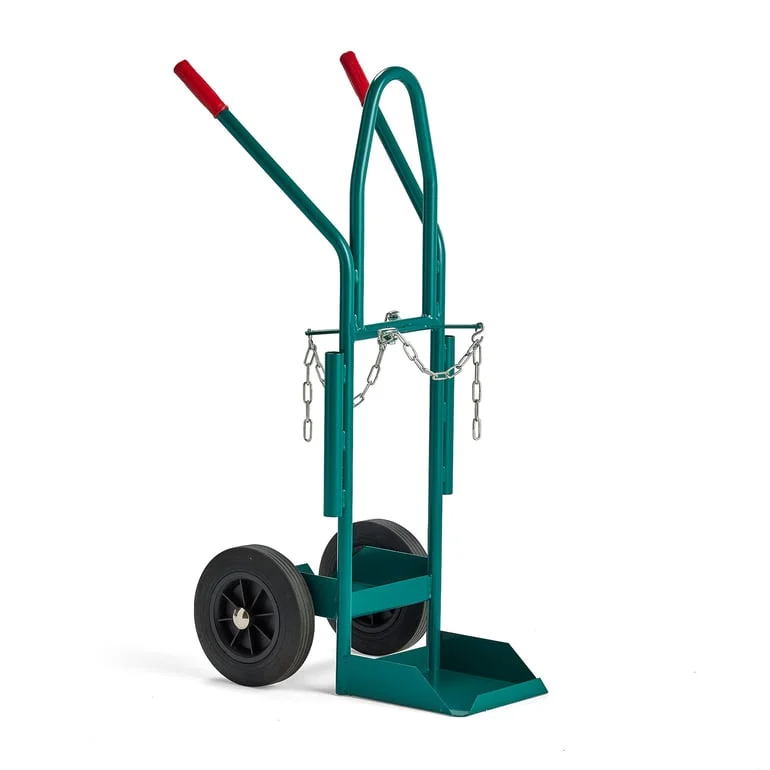 Gassflasketralle, B420 H1060 D260 mm, massive gummihjul