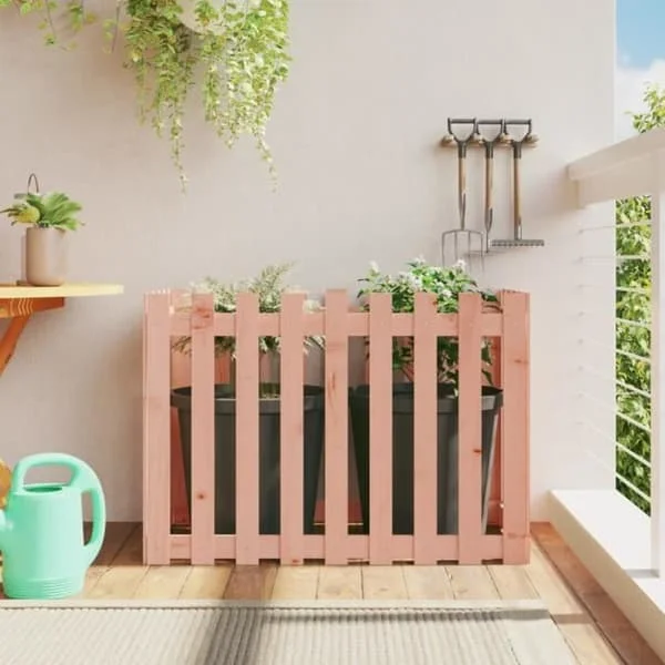 vidaXL Garden Raised Bed Staket Design Solid Douglas Wood 832485