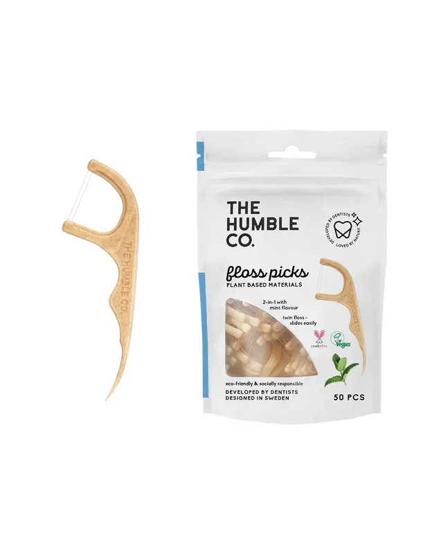 The Humble Co. - Tandtrådsbyglar Av Bambu - Double Thread Mint (50 Pack)