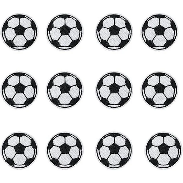 12 stk. bold lapper fodbold fodbold stryge på lapper til børns jeans tøj børnesyning til mænd rygsæk applikation DIY håndværk