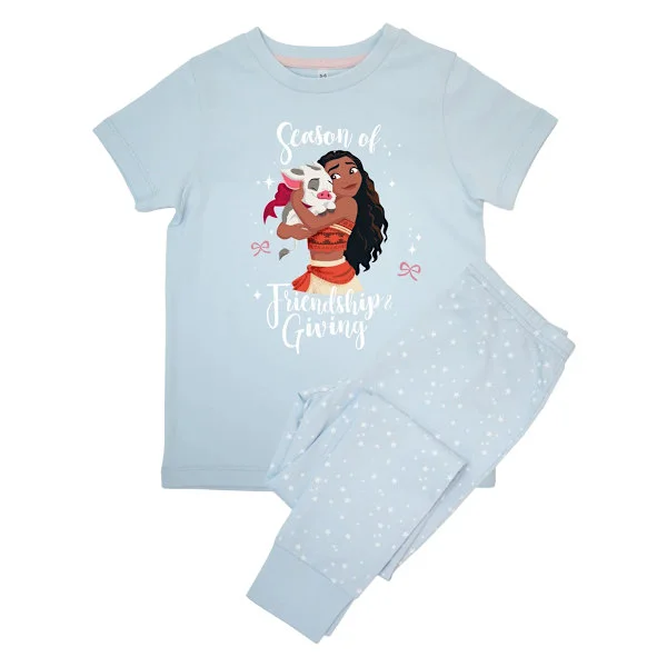 Moana Girls Season Of Friendship Stars Kortärmad Lång Pyjamas