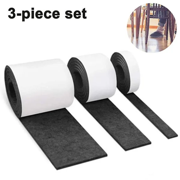 3 Pakker Filt Møbelputer Heavy Duty Filt Stripe Rull Med Limrygg Limt Filt Tape For Beskyttelse Av Hardtre Gulv Stol Veggbeskytter
