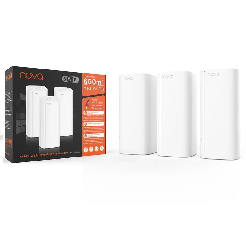 AliExpress - Tenda AX3000 WiFi6 Mesh System EX/MX12 Routeur sans fil Wi-Fi6 Mesh WiFi Router jusqu'à 7000 pieds carrés Range Extender Wifi WIFI 6 Mesh