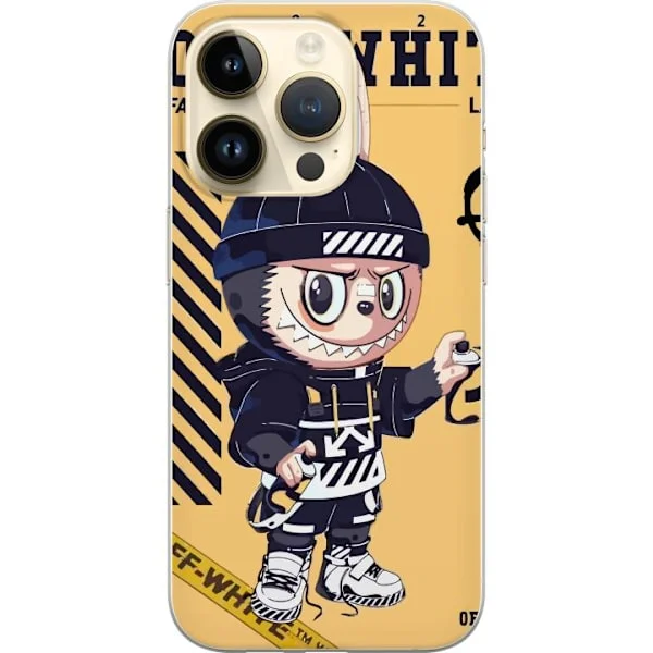 Kompatibel Mobilcover til Apple iPhone 14 Pro Off White streetwear plakat modebrand monster kanin karakter graffiti stil luksus hype kunst