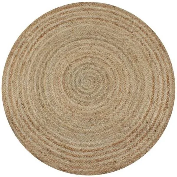 Matta - Flätad jute - Rund - Diameter 150 cm - Handgjord