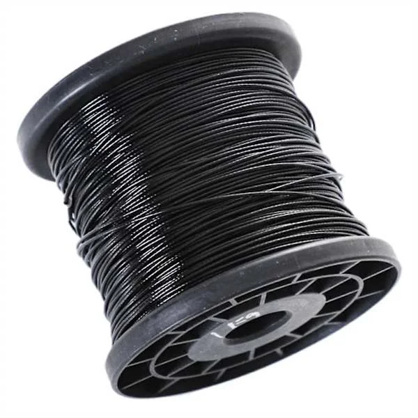 PV01 1,5 MM Diameter Fleksibel 304 Rustfri Stålwire med Sort PVC-belægning, Høj Styrke, Korrosionsbestandig