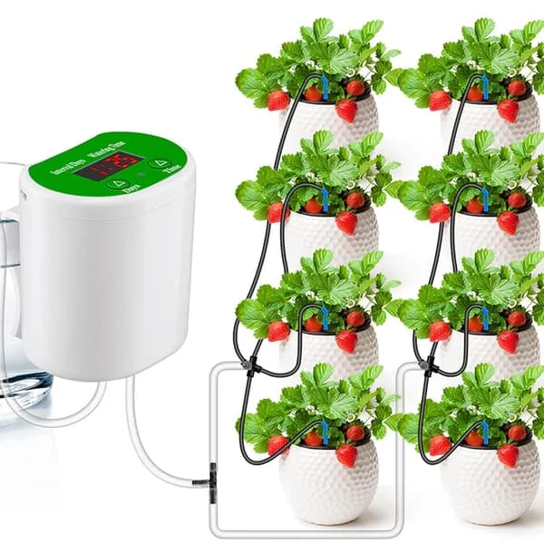 Automatisk vanningssystem Dryppvanningssett Intelligent tidsstyring Ferievanning for planter LED-display og USB-strøm, Innendørs vanningssystem