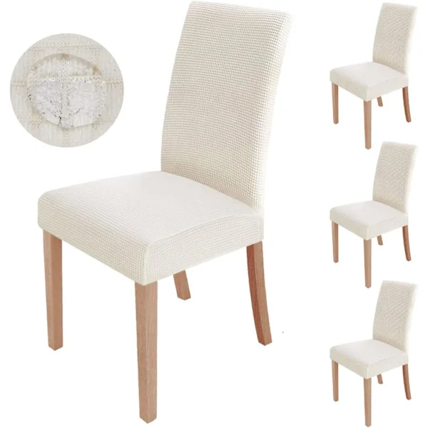Chair Cover 4 Pieces, Stretch Dining Table Cover Washed Modern-FF-