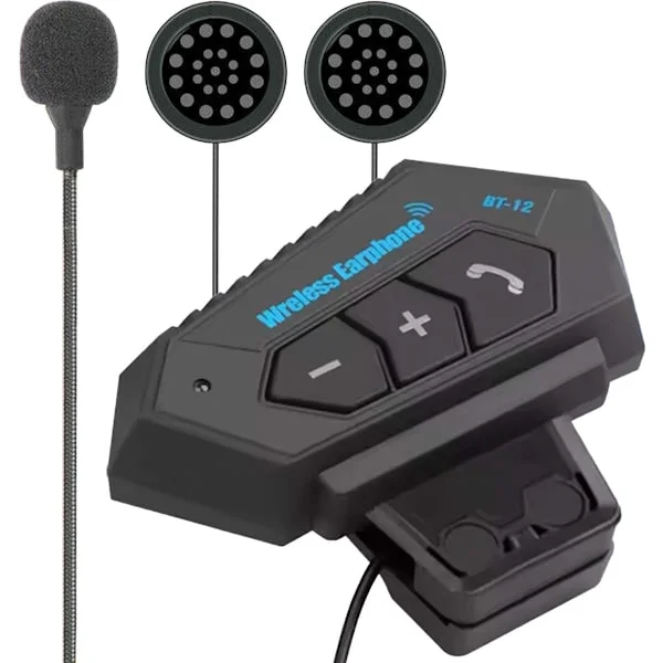 ING Motorcycle Helmet Headset Bluetooth, With Microphone Compatible with Helmet, Waterproof, Universal Fit