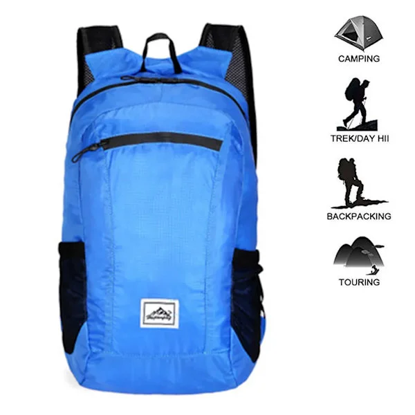 Foldable Waterproof Hiking Backpack Sky Blue blue