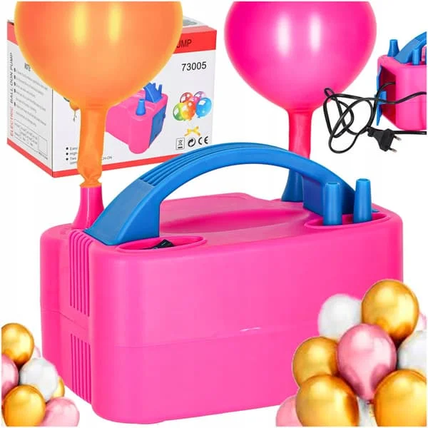 600W elektrisk ballongpumpe med doble dyser for rask oppblåsing.