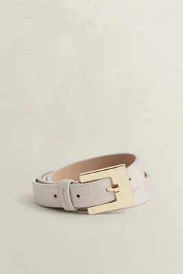 GANT - Smalt belte i semsket skinn til dame til dame cream