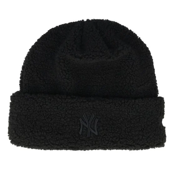 New Era - Černá cuff Beanie - Womens Borg Beanie Black Cuff @ Hatstore