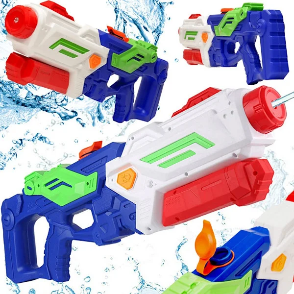 Vattenpistol med pump 1,5 l tank plast flerfärgad 57 cm
