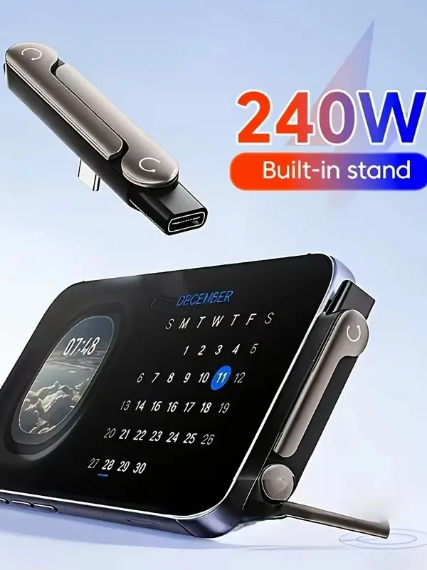 AliExpress - Type-C Phone Charging Stand Adapter Data Cable Type-C Male to USB-C Female Converter with Foldable Stand for Type-C Phones