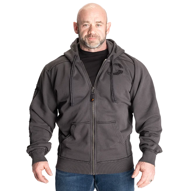 GASP Pro Gym Hoodie Acid Wash Grå